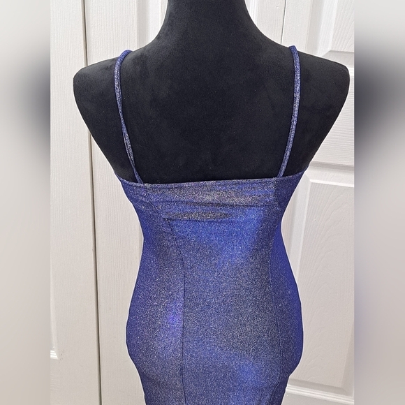 H&M Sparkly Blue Slip Dress. Size XS - Picture 7 of 9